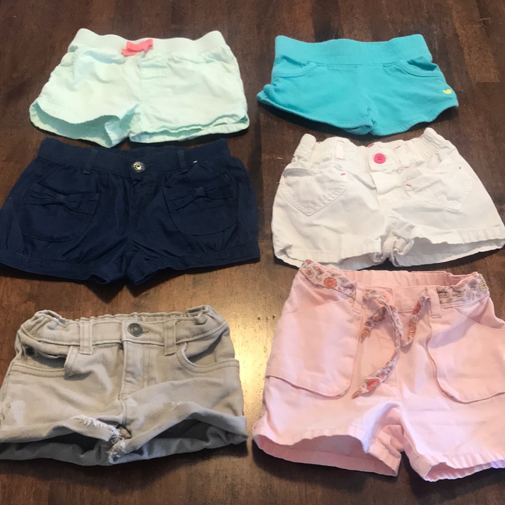 6 pairs girls toddler shorts, 3T